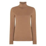 N.Peal Luna Roll Neck Cashmere Jumper in Camel Brown | Turtlenecks | Luxury Shoes 