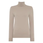 N.Peal Luna Roll Neck Cashmere Jumper in Cashew Brown | Turtlenecks | Luxury Shoes 
