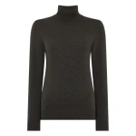 N.Peal Luna Roll Neck Cashmere Jumper in Grey Moss | Turtlenecks | Luxury Shoes 