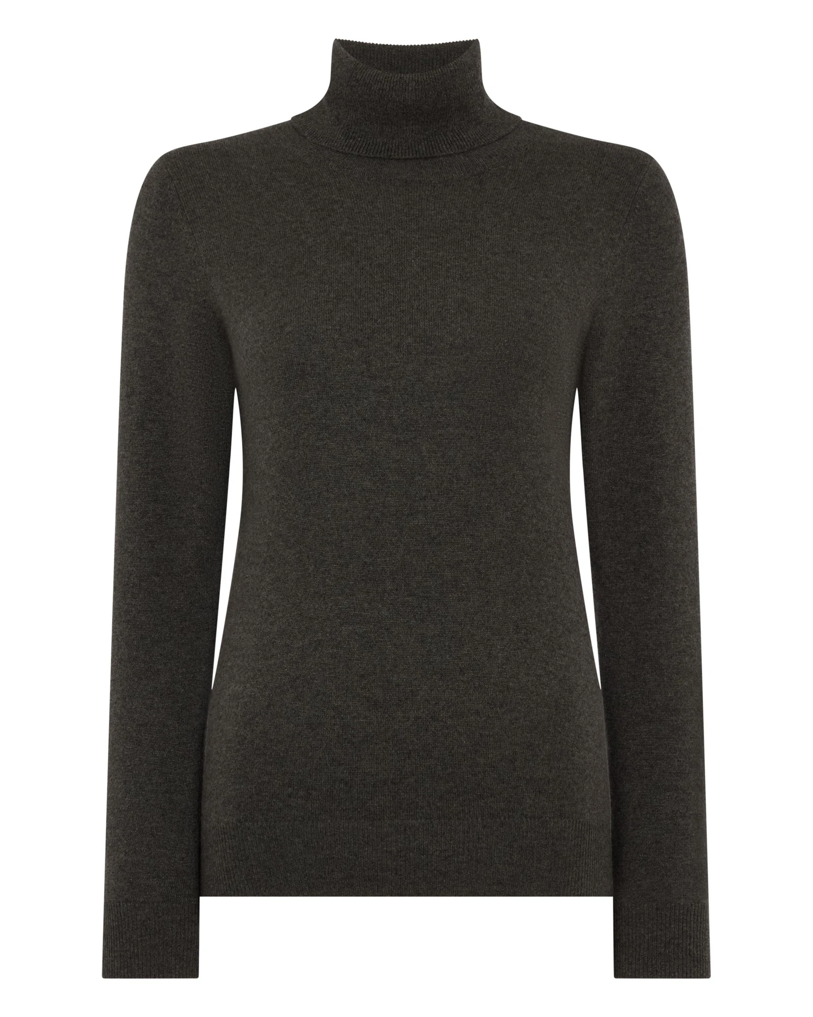 N.Peal Luna Roll Neck Cashmere Jumper in Grey Moss N.Peal Luna Roll Neck Cashmere Jumper in Grey Moss | Turtlenecks | Luxury Shoes