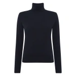 N.Peal Luna Roll Neck Cashmere Jumper in Navy Blue | Turtlenecks | Luxury Shoes 