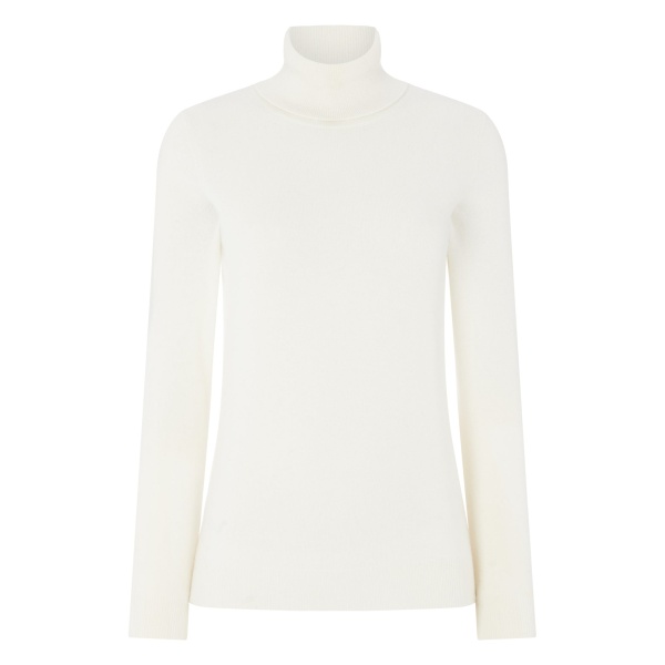 N.Peal Luna Roll Neck Cashmere Jumper in New Ivory White | Turtlenecks | Luxury Shoes 