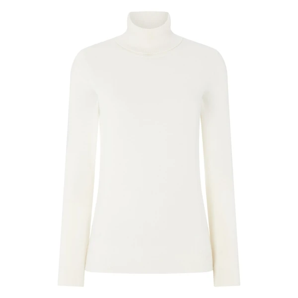 N.Peal Luna Roll Neck Cashmere Jumper in New Ivory White | Turtlenecks | Luxury Shoes 