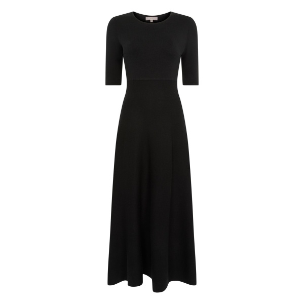 N.Peal Luxe Circle Dress in Black | Maxi Dresses | Luxury Shoes 