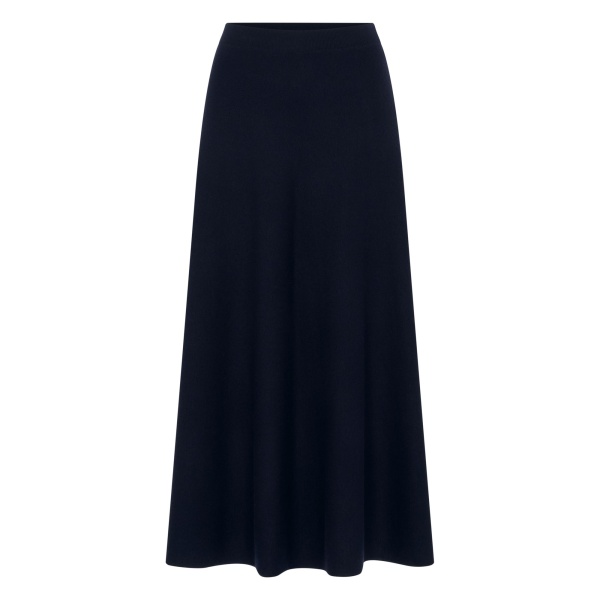 N.Peal Luxe Circle Skirt in Navy Blue | Maxi Skirts | Luxury Shoes 