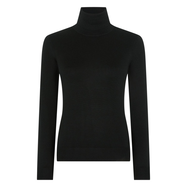 N.Peal Margot Superfine Cashmere Roll Neck Jumper in Black | Turtlenecks | Luxury Shoes 