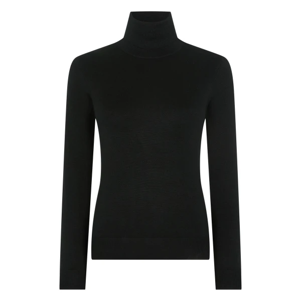 N.Peal Margot Superfine Cashmere Roll Neck Jumper in Black | Turtlenecks | Luxury Shoes 