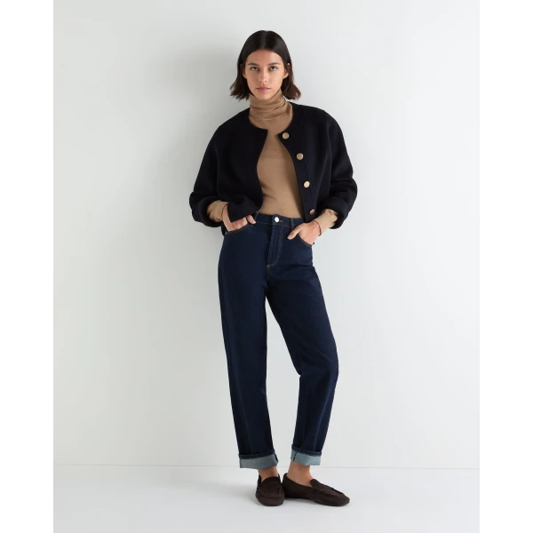 N.Peal Margot Superfine Cashmere Roll Neck Jumper in Caramel Brown