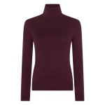 N.Peal Margot Superfine Cashmere Roll Neck Jumper in Damson Red | Turtlenecks | Luxury Shoes 