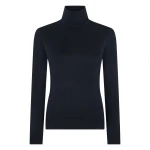 N.Peal Margot Superfine Cashmere Roll Neck Jumper in Navy Blue | Turtlenecks | Luxury Shoes 