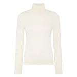 N.Peal Margot Superfine Cashmere Roll Neck Jumper in New Ivory White | Turtlenecks | Luxury Shoes 