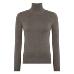 N.Peal Margot Superfine Cashmere Roll Neck Jumper in Pecan Brown | Turtlenecks | Luxury Shoes 