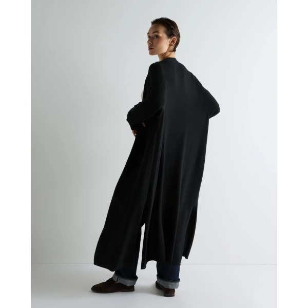 N.Peal Maxi Cashmere Cardigan in Black