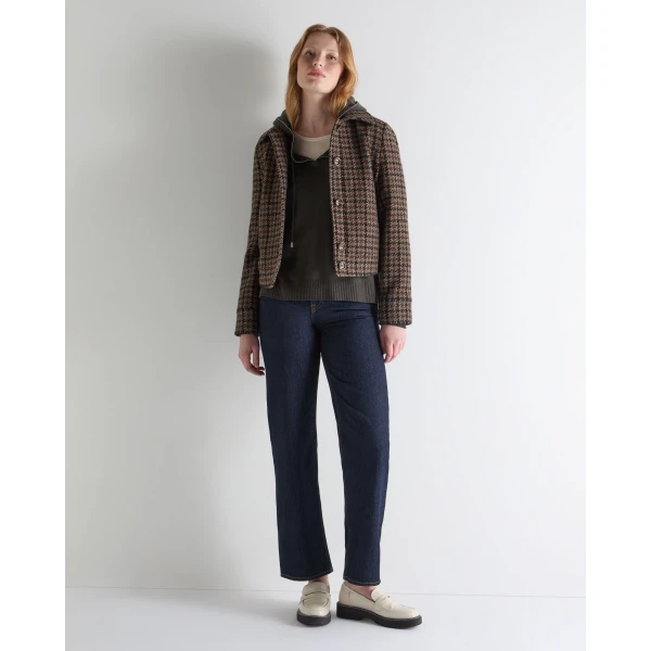 N.Peal Maya Metal Trim Cashmere Hoodie in Arabica Khaki Green