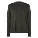 N.Peal Maya Metal Trim Cashmere Hoodie in Arabica Khaki Green | Hoodies | Luxury Shoes 