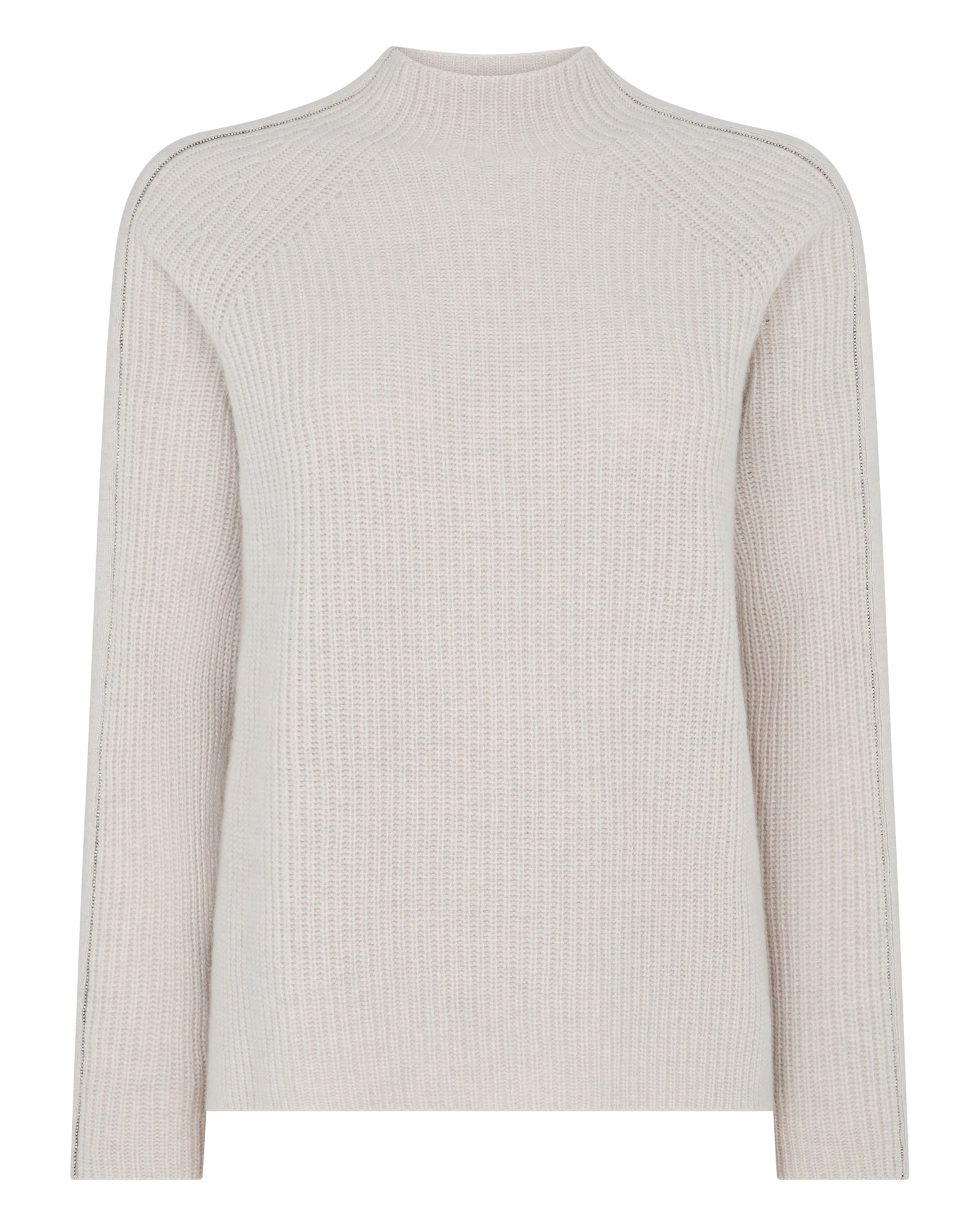 N.Peal Metal Funnel Neck Cashmere Jumper in Arctic Grey Melange N.Peal Metal Funnel Neck Cashmere Jumper in Arctic Grey Melange | Turtlenecks | Luxury Shoes