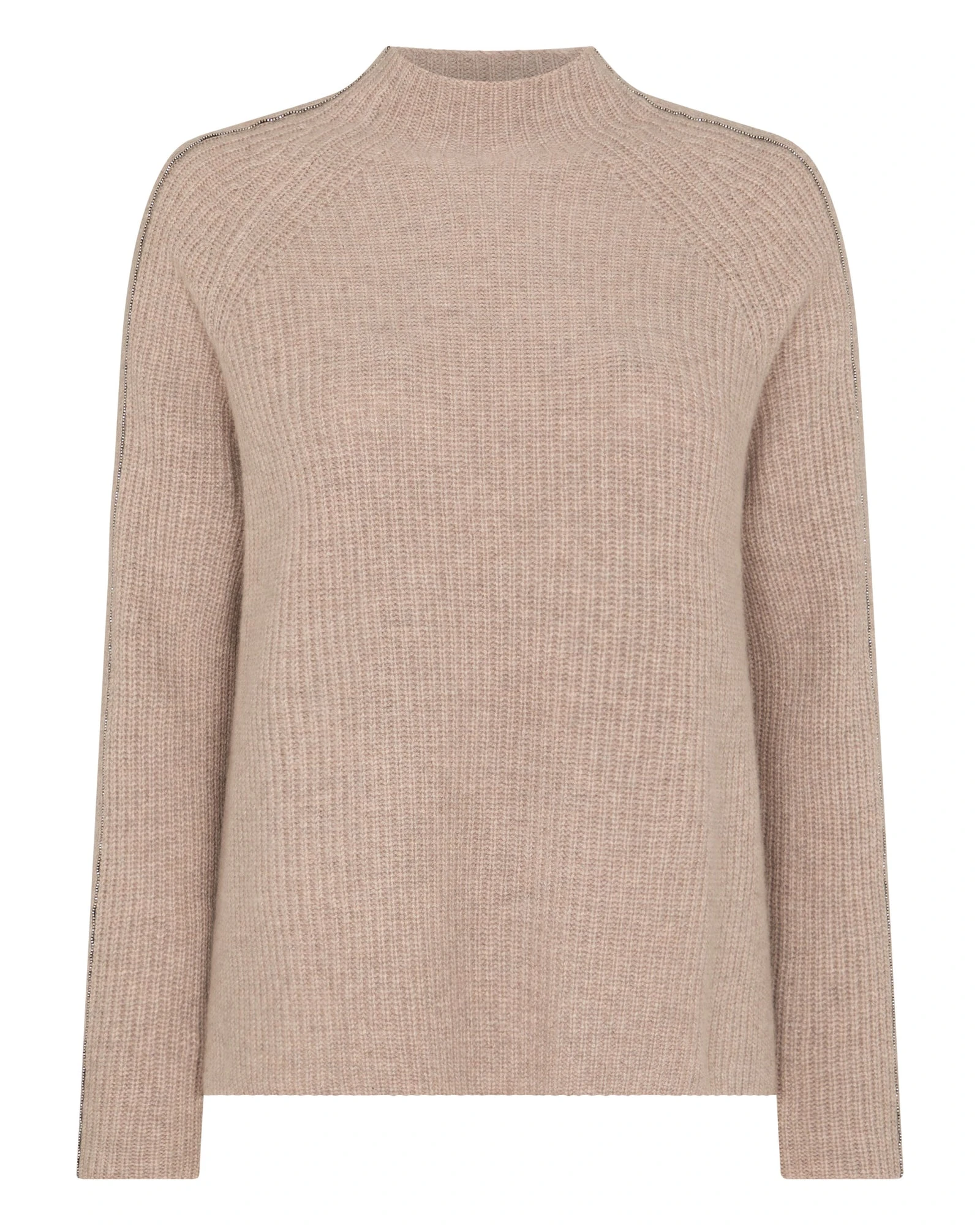 N.Peal Metal Funnel Neck Cashmere Jumper in Oatmeal Brown N.Peal Metal Funnel Neck Cashmere Jumper in Oatmeal Brown | Turtlenecks | Luxury Shoes