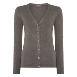 N.Peal Mia Superfine Cashmere V Neck Cardigan in Pecan Brown | Cardigan | Luxury Shoes 