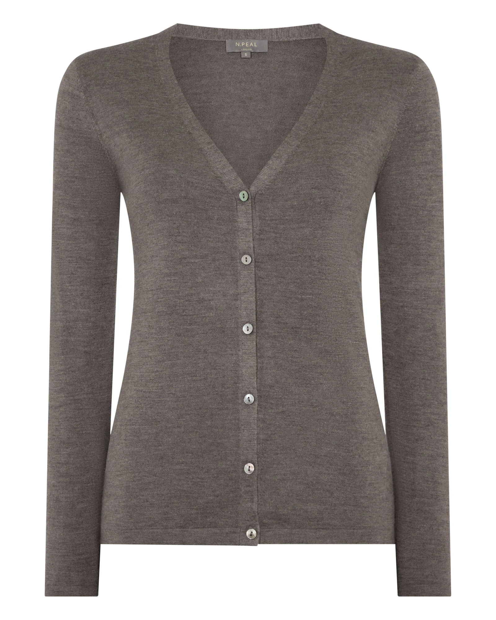 N.Peal Mia Superfine Cashmere V Neck Cardigan in Pecan Brown N.Peal Mia Superfine Cashmere V Neck Cardigan in Pecan Brown | Cardigan | Luxury Shoes