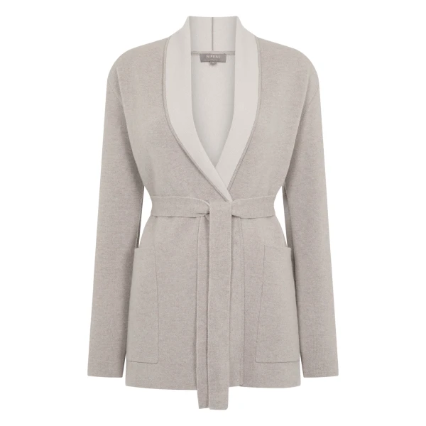 N.Peal Milano Cashmere Cardigan in Oat Grey | Cardigan | Luxury Shoes 