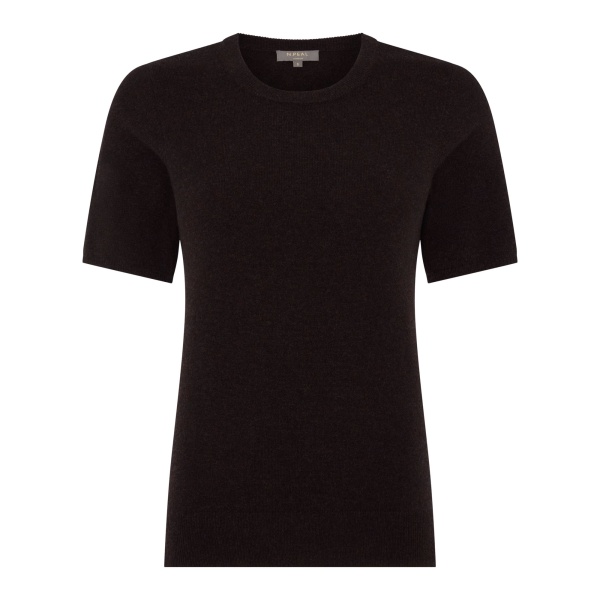 N.Peal Milly Classic Cashmere T-Shirt in Cocoa Brown | T-shirts | Luxury Shoes 