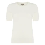 N.Peal Milly Classic Cashmere T-Shirt in New Ivory White | T-shirts | Luxury Shoes 