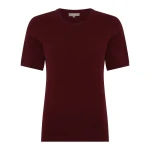 N.Peal Milly Classic Cashmere T-Shirt in Rustic Red | T-shirts | Luxury Shoes 