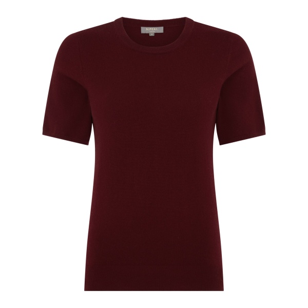 N.Peal Milly Classic Cashmere T-Shirt in Rustic Red | T-shirts | Luxury Shoes 