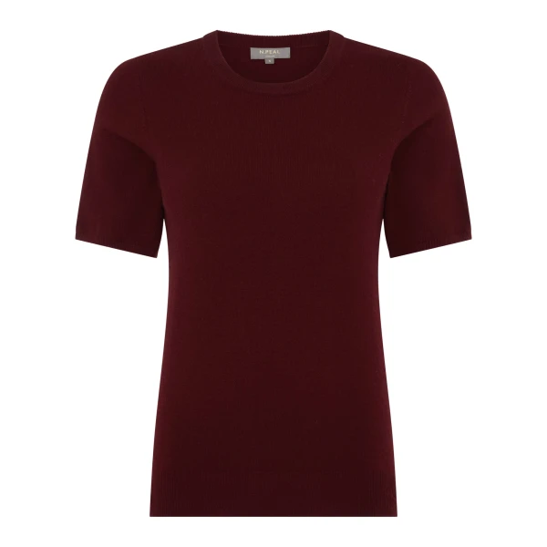 Milly Classic Cashmere T-Shirt in Rustic Red