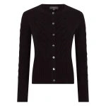 N.Peal Myla Cable Cashmere Cardigan in Cocoa Brown | Cardigan | Luxury Shoes 