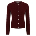 N.Peal Myla Cable Cashmere Cardigan in Rustic Red | Cardigan | Luxury Shoes 