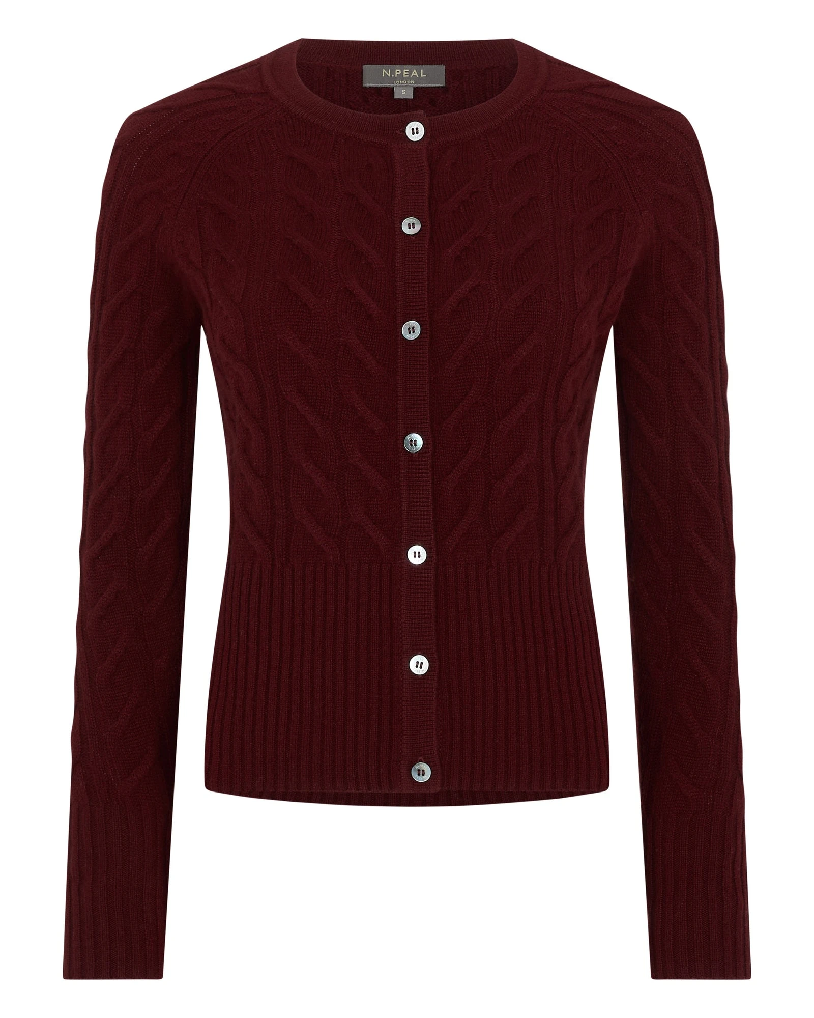 N.Peal Myla Cable Cashmere Cardigan in Rustic Red N.Peal Myla Cable Cashmere Cardigan in Rustic Red | Cardigan | Luxury Shoes