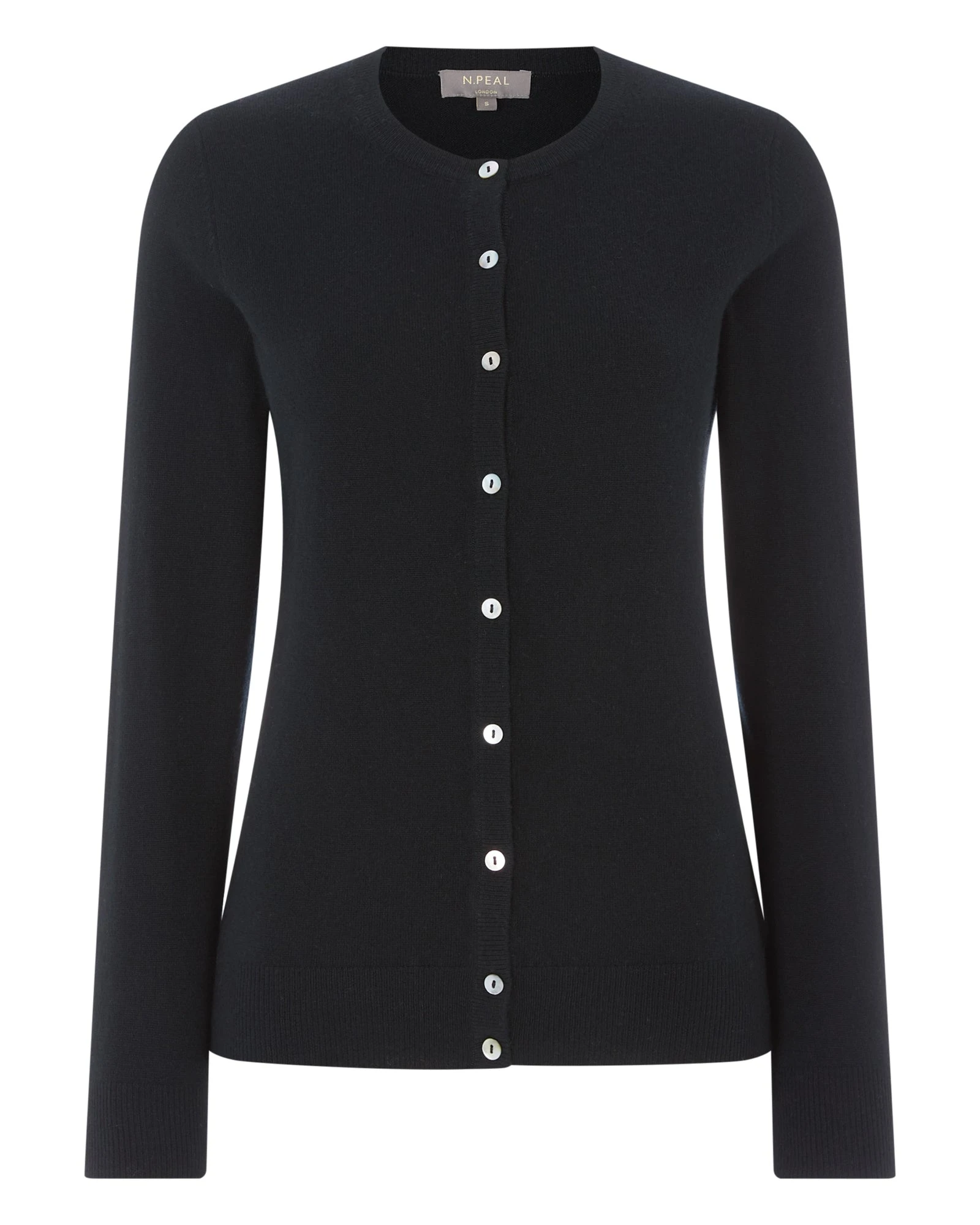 N.Peal Olivia Round Neck Cashmere Cardigan in Black N.Peal Olivia Round Neck Cashmere Cardigan in Black | Cardigan | Luxury Shoes