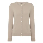 N.Peal Olivia Round Neck Cashmere Cardigan in Cashew Brown | Cardigan | Luxury Shoes 