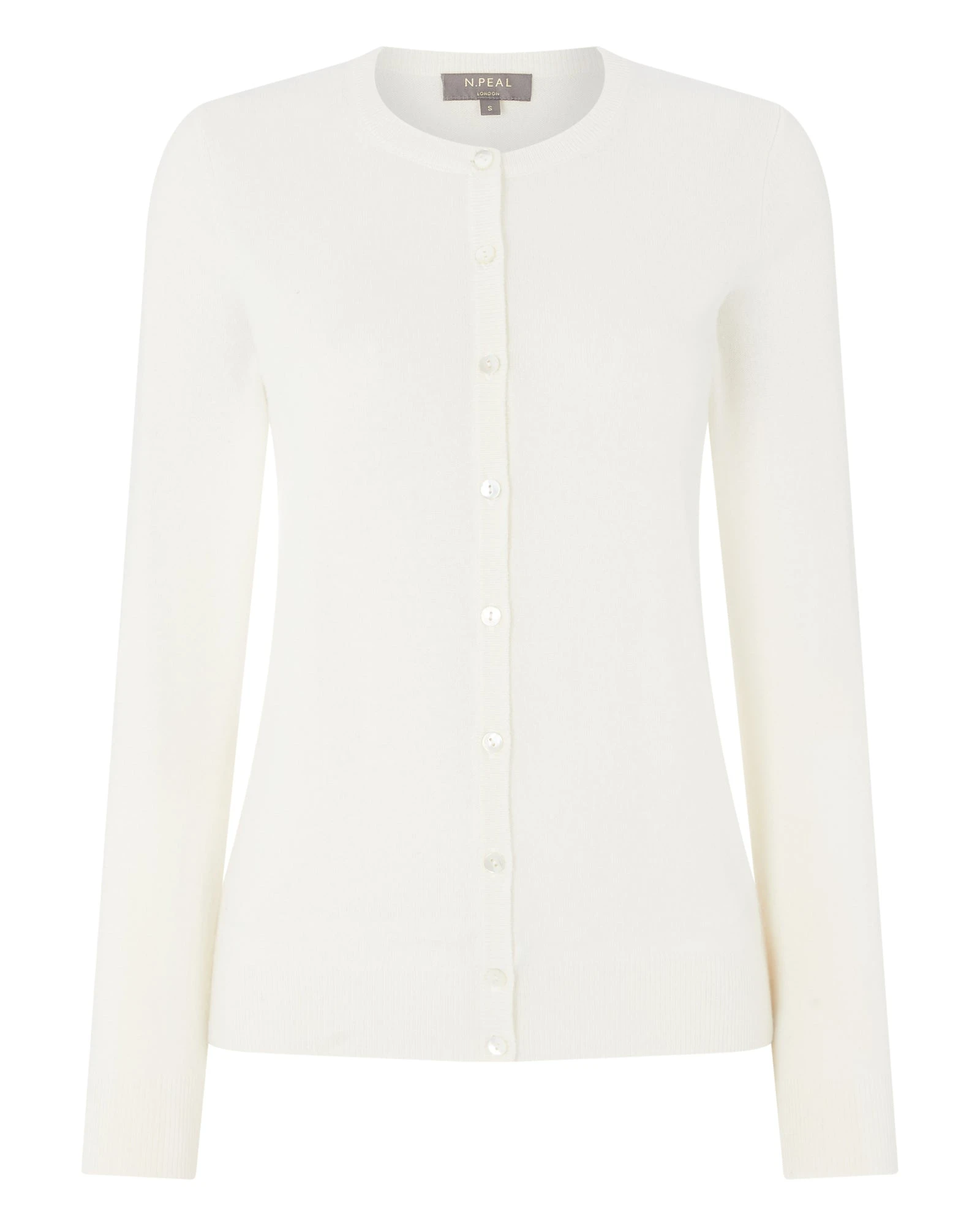 N.Peal Olivia Round Neck Cashmere Cardigan in New Ivory White N.Peal Olivia Round Neck Cashmere Cardigan in New Ivory White | Cardigan | Luxury Shoes