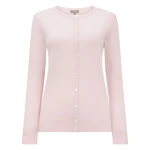 N.Peal Olivia Round Neck Cashmere Cardigan in Powder Pink | Cardigan | Luxury Shoes 