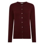 N.Peal Olivia Round Neck Cashmere Cardigan in Rustic Red | Cardigan | Luxury Shoes 