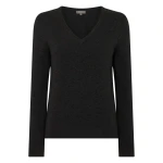 N.Peal Phoebe V Neck Cashmere Jumper in Deep Charcoal Grey | Sweaters | Luxury Shoes 