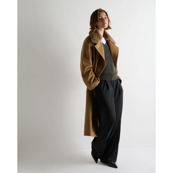 N.Peal Phoebe V Neck Cashmere Jumper in Grey Moss