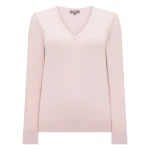 N.Peal Phoebe V Neck Cashmere Jumper in Powder Pink | Sweaters | Luxury Shoes 