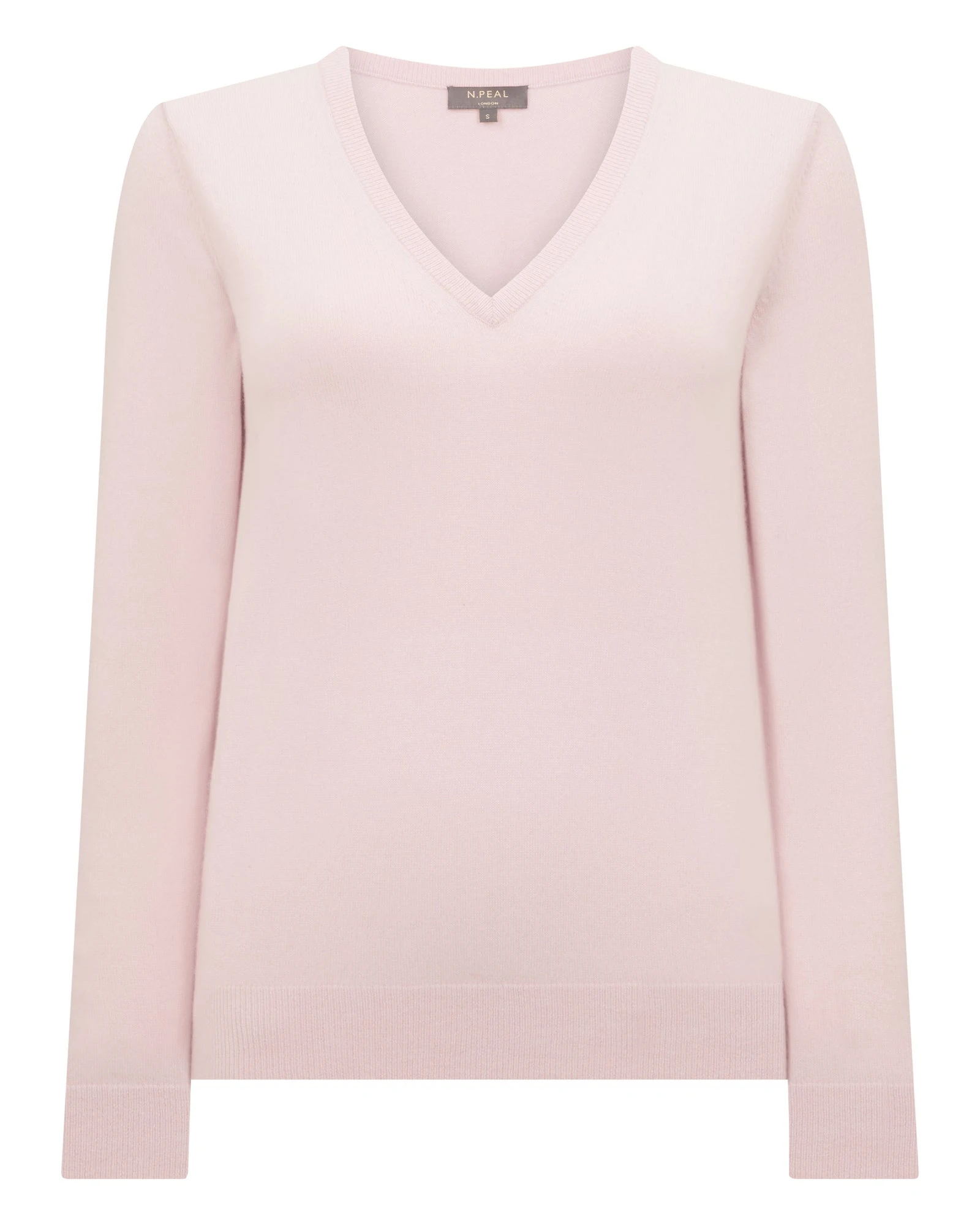 N.Peal Phoebe V Neck Cashmere Jumper in Powder Pink N.Peal Phoebe V Neck Cashmere Jumper in Powder Pink | Sweaters | Luxury Shoes