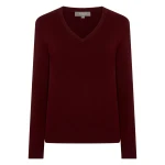 N.Peal Phoebe V Neck Cashmere Jumper in Rustic Red | Sweaters | Luxury Shoes 