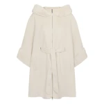N.Peal Poppy Cape With Fur Trim in Ivory White | Knitwear | Luxury Shoes 
