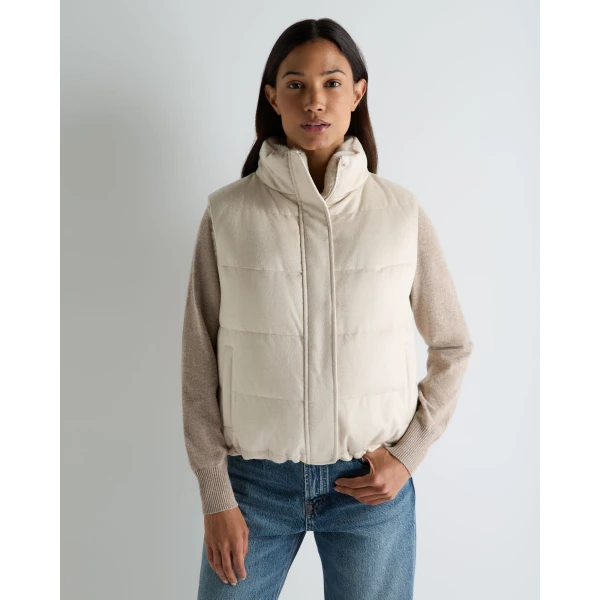 N.Peal Reversible Fur Gilet in Natural Brown