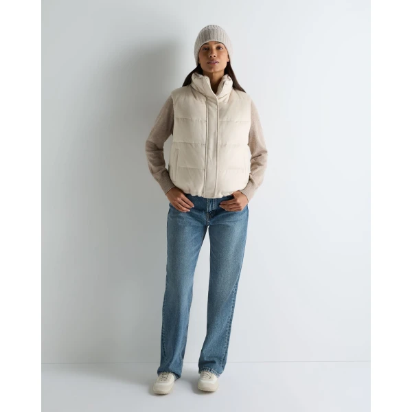N.Peal Reversible Fur Gilet in Natural Brown