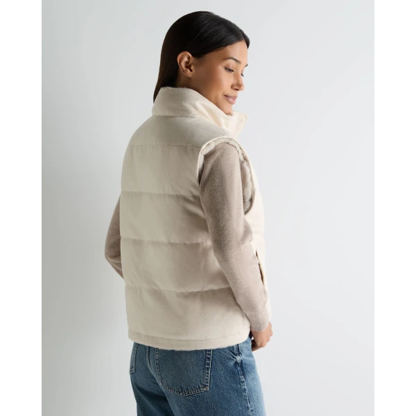 N.Peal Reversible Fur Gilet in Natural Brown