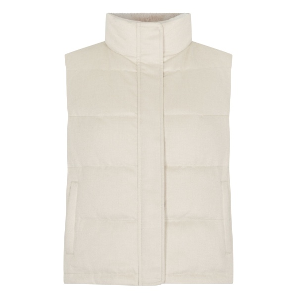 N.Peal Reversible Fur Gilet in Natural Brown | Vests | Luxury Shoes 