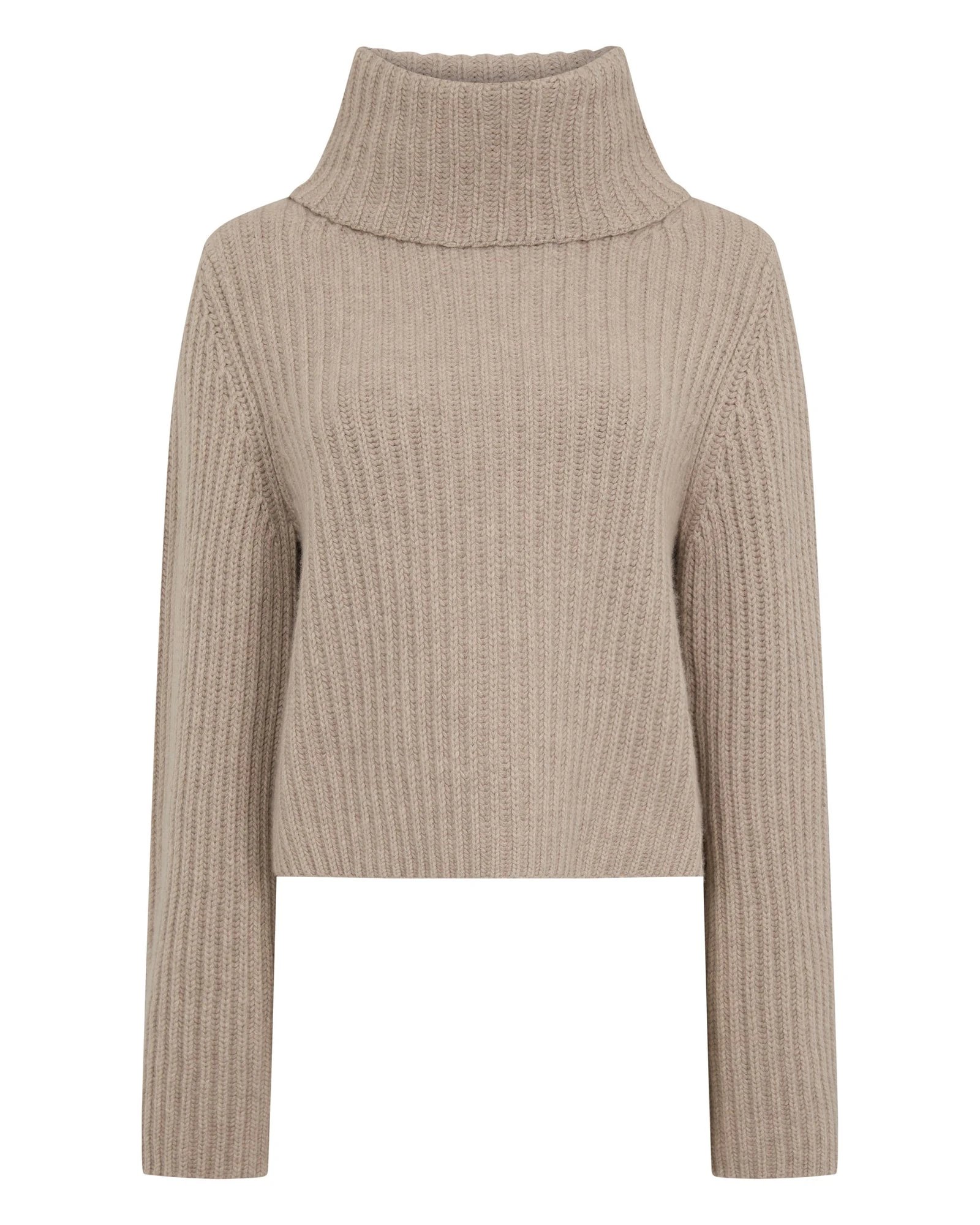 N.Peal Ribbed Bell Sleeve Cashmere Jumper in Oatmeal Brown N.Peal Ribbed Bell Sleeve Cashmere Jumper in Oatmeal Brown | Turtlenecks | Luxury Shoes