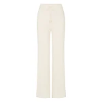 N.Peal Ribbed Wide Leg Cashmere Trousers in New Ivory White | Wide leg pants | Luxury Shoes 