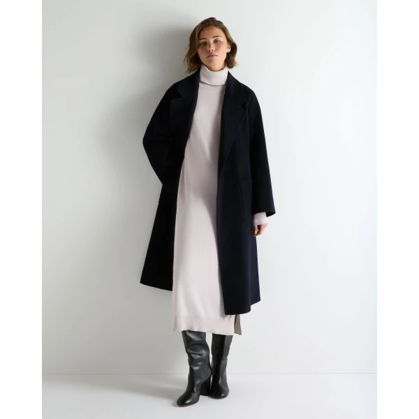 N.Peal Roll Neck Cashmere Jumper Dress in Snow Grey